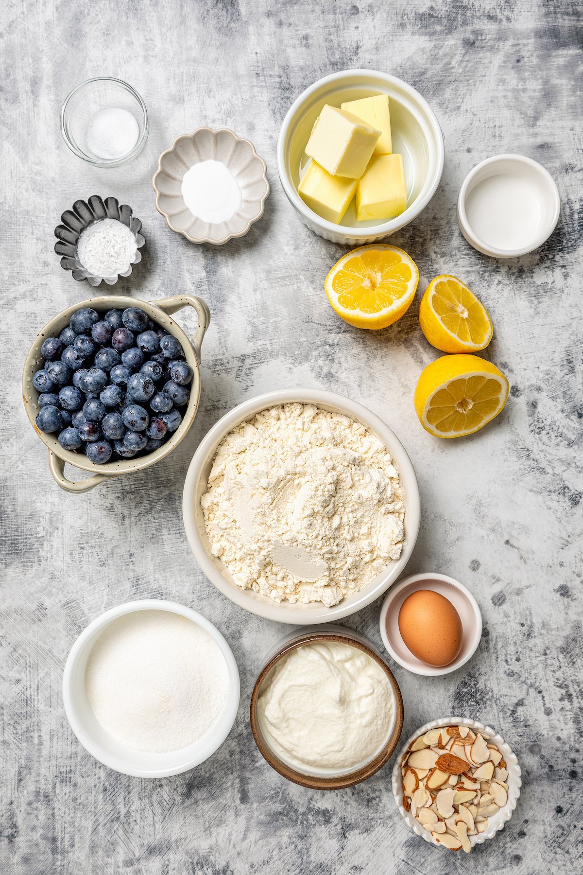 Ingredients for ricotta muffins. 