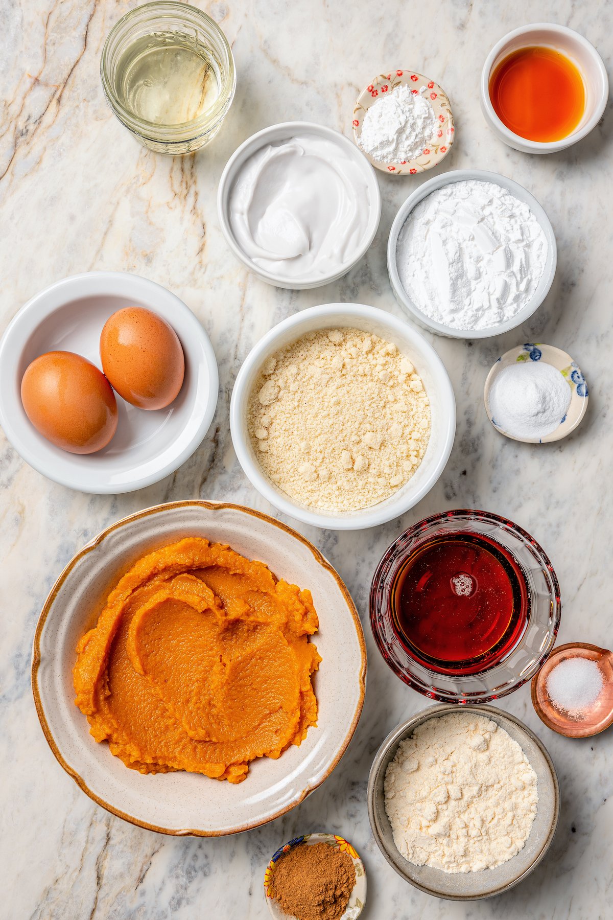 Ingredients for making paleo pumpkin bread.